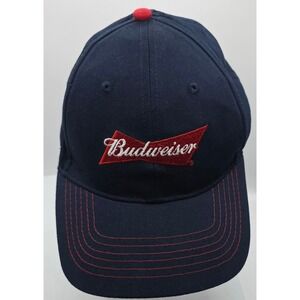 K-Products Headwear Budweiser Strapback Hat Baseball Cap Navy Red‎